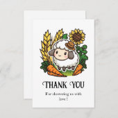 シンプルかわいらし羊の赤ちゃん サンキューカード (正面/裏面)