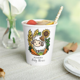 シンプルかわいらし羊の赤ちゃん 紙コップ