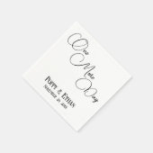 シンプルかわいらし1日の結婚お祝い スタンダードカクテルナプキン (角)