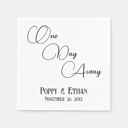 シンプルかわいらし1日遠くに結婚お祝い スタンダードカクテルナプキン (正面)