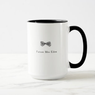 シンプルかわいらしBow Future Mrs.ブライダルシャワープレゼント マグカップ