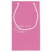 シンプルが可愛いホワイト&ピンク結婚の歓迎 スモールペーパーバッグ (裏面)