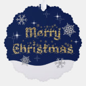 シンプルきらめくエレガントグリッタースパークル オーナメントカード (裏面)