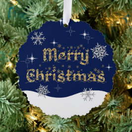 シンプルきらめくエレガントグリッタースパークル オーナメントカード