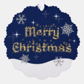 シンプルきらめくエレガントグリッタースパークル オーナメントカード (正面)