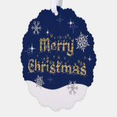 シンプルきらめくエレガントグリッタースパークル オーナメントカード (左)