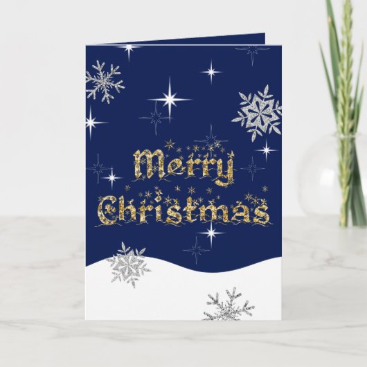 シンプルきらめくエレガントグリッタースパークル カード (正面)