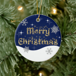 シンプルきらめくエレガントグリッタースパークル セラミックオーナメント