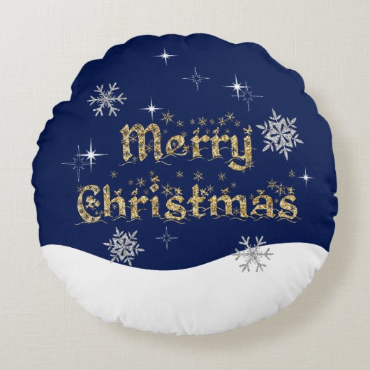 シンプルきらめくエレガントグリッタースパークル ラウンドクッション (正面)