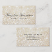シンプルきらめくクリーム美容師カード 名刺 (正面/裏面)