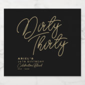 シンプルきらめくモダンダーティ30パーソナライズされた人 スパークリングワインラベル (シングルラベル)