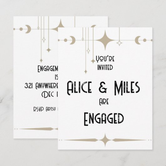 シンプルきらめく 招待状 (正面/裏面)