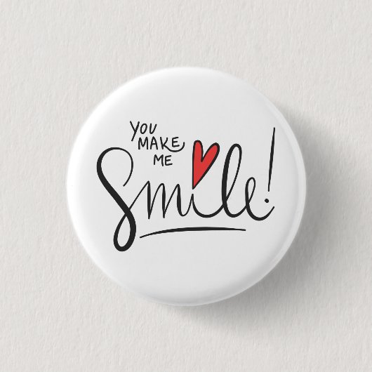 シンプルけれどもかわいらしい私をボタン| Pin微笑させます 缶バッジ (正面)