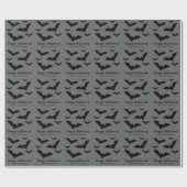 シンプルこうもりブラックシルエットONグレーハロウィーン ラッピングペーパー (フラット)