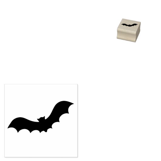 シンプルこうもり飛んでいるアニマルシルエットウッドアートスタンプ ラバースタンプ (押印)