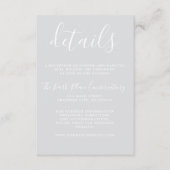 シンプルさが真の美しさ 1 クールミストグレー ミニマル ウェディング エンクロージャーカード (正面)