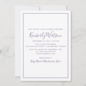 シンプルさが魅力のベビーシャワー招待状 | パープル 招待状 (正面)