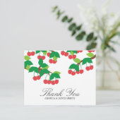 シンプルさくらんぼの結婚感謝 ポストカード (スタンド正面)