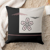 シンプルさくらんぼピンク&ブラック装飾用クッション クッション (ブランケット)