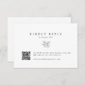 シンプルさくらんぼ手描きQRコード結婚ズ 出欠カード (正面/裏面)