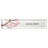 シンプルさくらんぼ花桜ツリーピンク デスクネームプレート (正面)