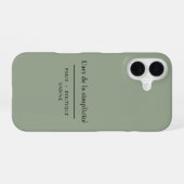 シンプルさの美学 Sage Green iPhoneケース iPhone 16ケース (裏面横)