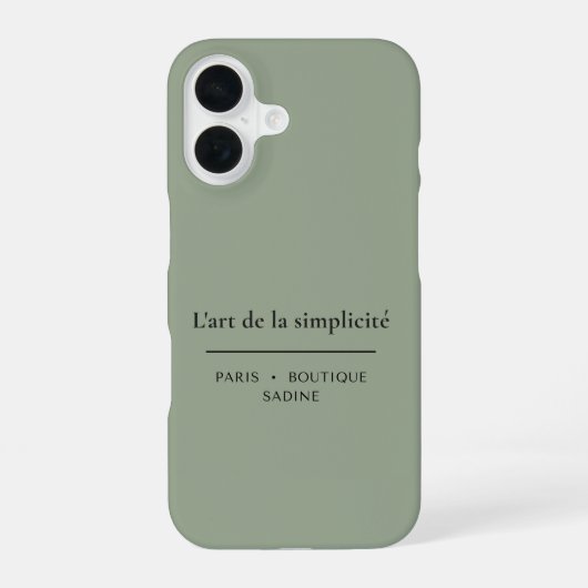 シンプルさの美学 Sage Green iPhoneケース iPhone 16ケース (裏面)