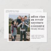 シンプルさよなら20年新年の写真 シーズンポストカード (正面/裏面)