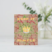 シンプルさを大切に：ひび割れた大地のロイヤルな透明感のアート ポストカード (スタンド正面)