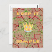 シンプルさを大切に：ひび割れた大地のロイヤルな透明感のアート ポストカード (正面/裏面)