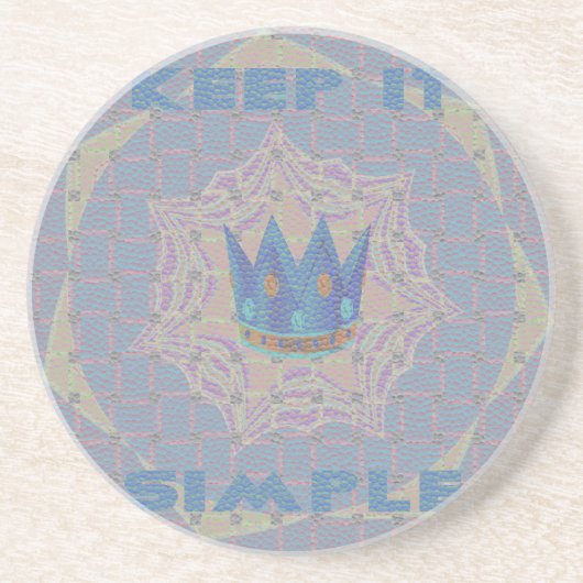シンプルさを大切に:パステルロイヤル クリアリティ パターン アート コースター (正面)