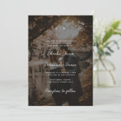 シンプルさ | モノグラム ミニマル フォト ウェディング 招待状 (スタンド正面)