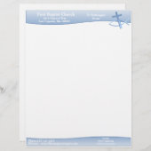シンプルさ 青い便箋 レターヘッド (正面/裏面)