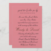 シンプルしかエレガントし 招待状 (正面/裏面)