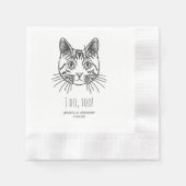 シンプルすぎる オーダーメイド 手描き 結婚式 縁ありカクテルナプキン (正面)