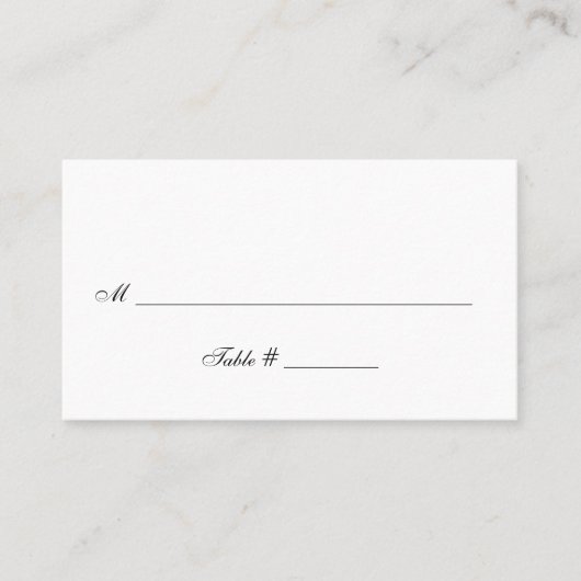 シンプルすべての行事、 – 表の割り当てカード プレイスカード (正面)