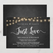 シンプルだけど愛に満ちた、ランタン付きの小さな結婚式 招待状 (正面/裏面)