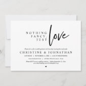 シンプルだけど愛に満ちた、特別な日のディナー　ウェディングエロープメントの招待状 招待状 (正面)