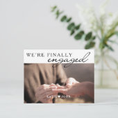 シンプルついに写真の婚約した婚約 案内ポストカード (スタンド正面)