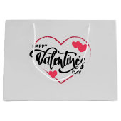 シンプルでありながら可愛いハッピーバレンタインデー ラージペーパーバッグ (正面)