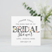 シンプルでおしゃれなお花のガーデン ブライダルシャワー お礼カード サンキューカード (スタンド正面)