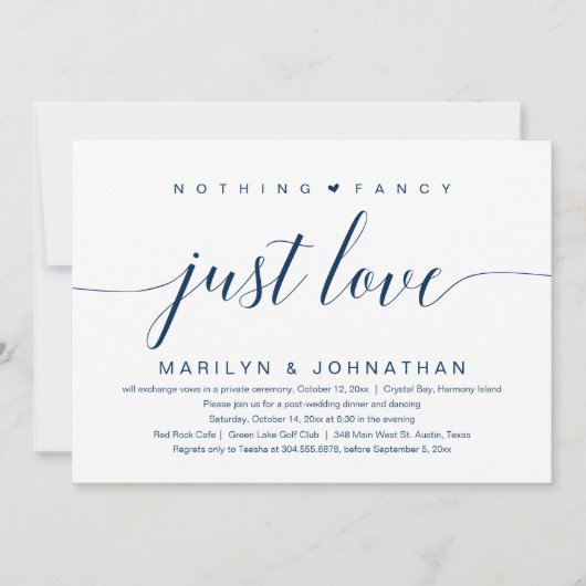 シンプルでおしゃれなウェディングエロープメントスタイル 招待状 (正面)