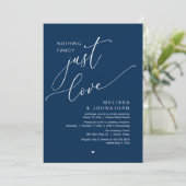 シンプルでおしゃれなウェディングレセプション招待状「Nothing Fancy, Just Love 招待状 (スタンド正面)