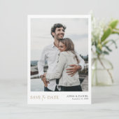 シンプルでおしゃれなウェディング・セーブ・ザ・デート招待状テンプレート 招待状 (スタンド正面)