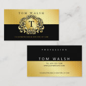 シンプルでおしゃれなゴールドの斑点が入った名刺 名刺 (正面/裏面)