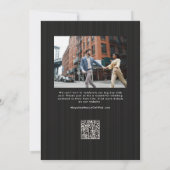 シンプルでおしゃれなスクリプトの結婚式の二枚の写真 セーブザデート (裏面)