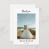 シンプルでおしゃれなスクリプト写真 サンキューカード (正面/裏面)