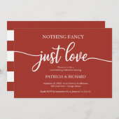 シンプルでおしゃれなテラコッタのカジュアルウェディング 招待状 (正面/裏面)