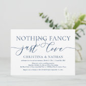 シンプルでおしゃれなデザインの結婚式の招待状「Nothing Fancy, Just Love」 招待状 (スタンド正面)