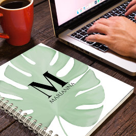 シンプルでおしゃれなトロピカルグリーン ヤシの葉 ノートブック